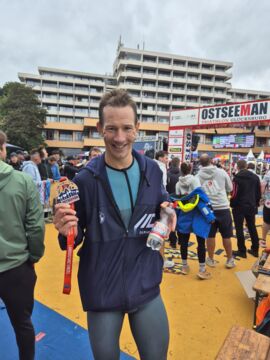 Nach dem Zieleinlauf! Flo ist happy....